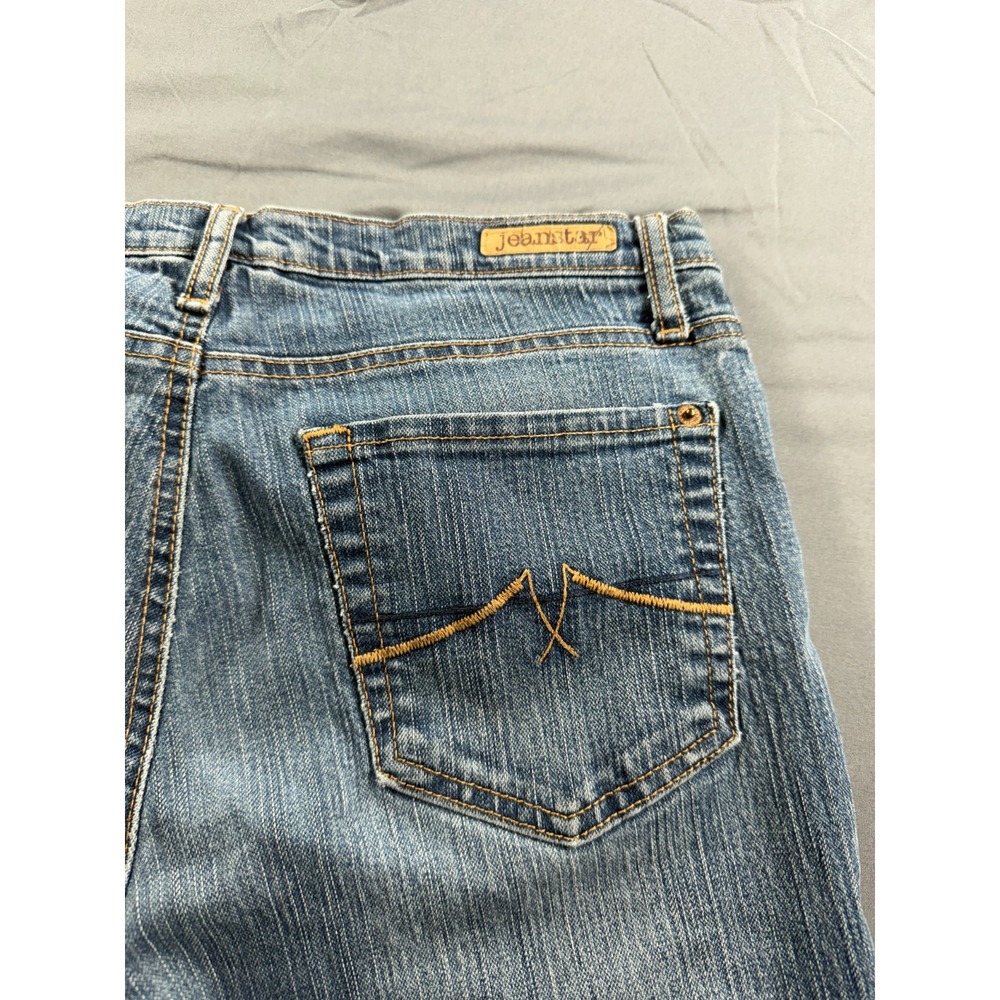 Jeanstar Womens Jeans 30x31 Flare Bell Bottom Y2K Stretch Low Rise Blue Denim - Picture 10 of 11